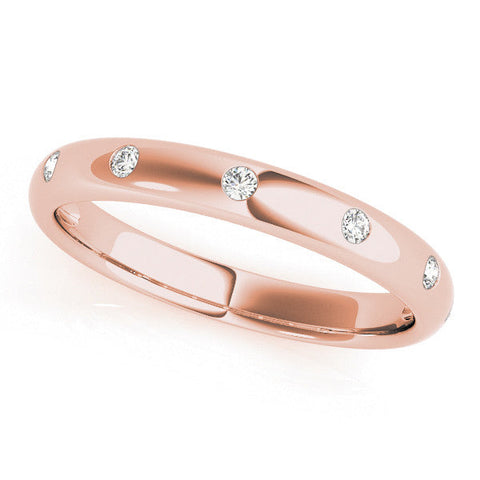 Rose gold Bezel Set Round Diamond Comfort Fit Band