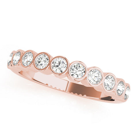 Rose gold Bezel Set Round Diamond Eternity Band