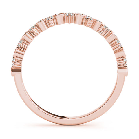 Rose gold Bezel and Prong Set Round Diamond Half Eternity Band