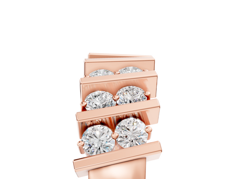 Rose gold Channel Set Round Diamond Anniversary Band with Vertical Prongs