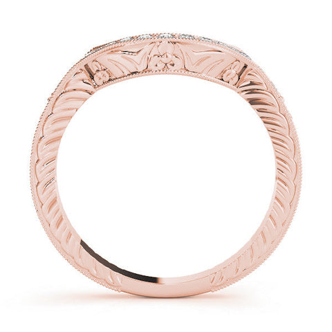Rose gold Channel Set Round Diamond Chevron Band
