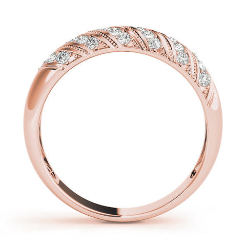 Rose gold Channel Set Round Diamond Dome Band