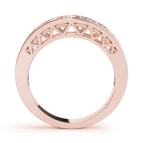 Rose gold Channel-Set Round Diamond Eternity Band with Shared Prong Setting