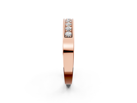Rose gold Channel-Set Round Diamond Eternity Band with Shared Prong Setting
