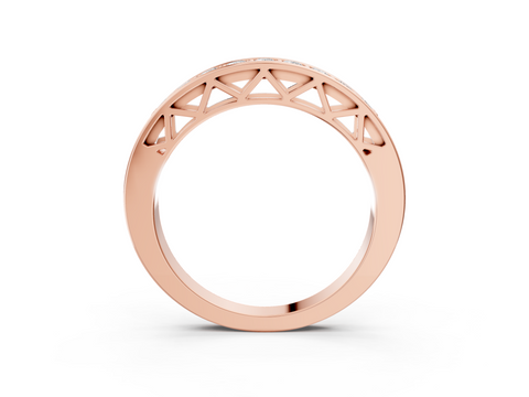 Rose gold Channel-Set Round Diamond Eternity Band with Shared Prong Setting