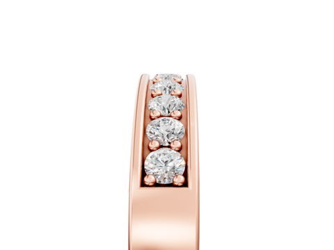 Rose gold Channel-Set Round Diamond Eternity Band with Shared Prong Setting
