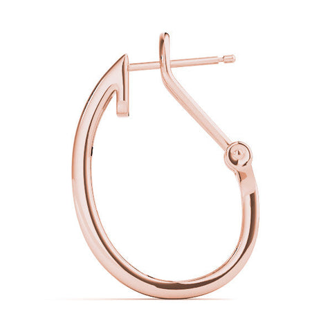 Rose gold Channel-Set Round Diamond Hoop Earrings in White Gold