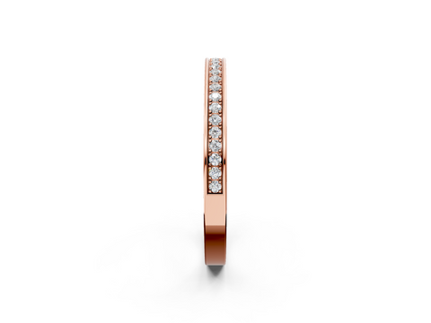 Rose gold Channel Set Round Diamond Milgrain Engraved Band