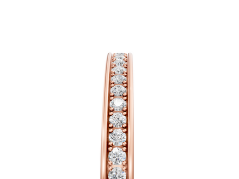 Rose gold Channel Set Round Diamond Milgrain Engraved Band