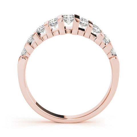 Rose gold Channel-Set Round Diamond Multi-Row Band