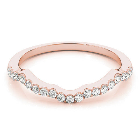 Rose gold Curved Diamond Pavé Round-Cut Contour Band