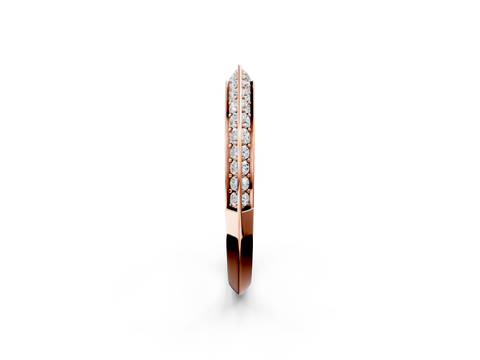 Rose gold Double Row Pavé Round Diamond Eternity Band with Channel Setting