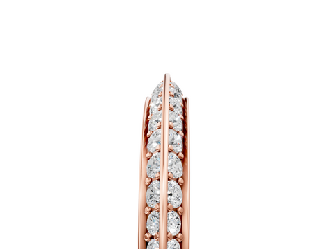 Rose gold Double Row Pavé Round Diamond Eternity Band with Channel Setting