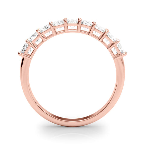 Rose gold Emerald Cut Diamond Prong Set Eternity Band