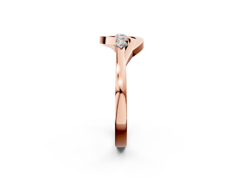 Rose gold Five-Stone Round Diamond Crossover Band with Prong Setting
