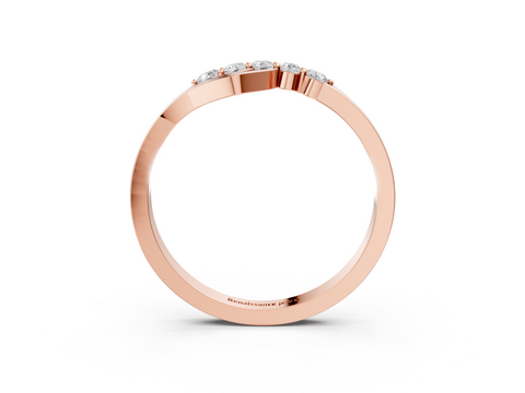 Rose gold Five-Stone Round Diamond Crossover Band with Prong Setting