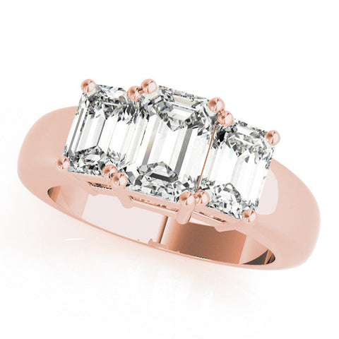 Rose gold Four-Stone Radiant Cut Diamond Ring with Prong Setting