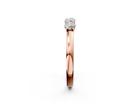 Rose gold Four-Stone Round Diamond Prong-Set White Gold Band