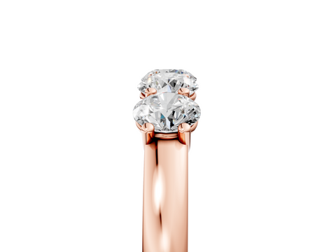 Rose gold Four-Stone Round Diamond Prong-Set White Gold Band