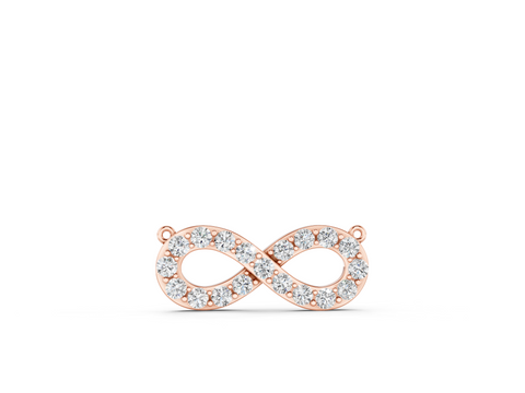 Rose gold Infinity Pendant with Round Diamond Pavé Setting