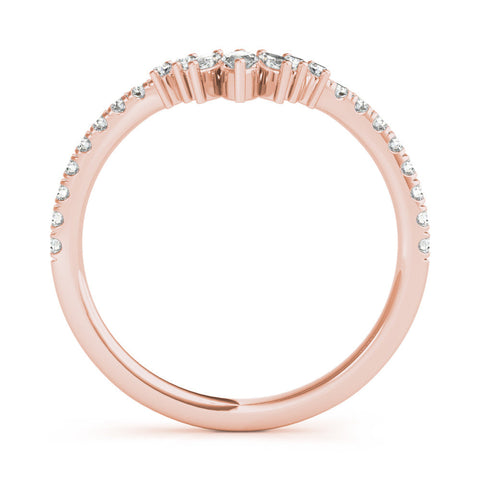 Rose gold Marquise Cluster Diamond Pavé Band with Prong Setting