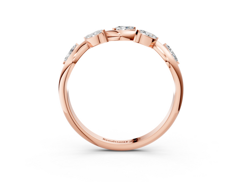 Rose gold Marquise Cut Twisted Band with Prong Setting