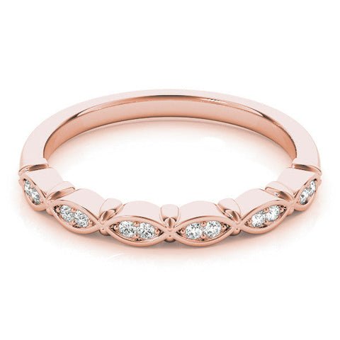 Rose gold Marquise Diamond Bezel Set Eternity Band