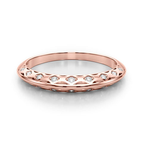 Rose gold Marquise Diamond Openwork Band with Pave Setting