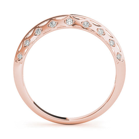 Rose gold Marquise Diamond Openwork Band with Pave Setting