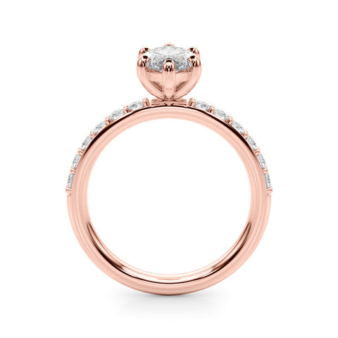 Rose gold Marquise Diamond Pavé Band with Six-Prong Setting