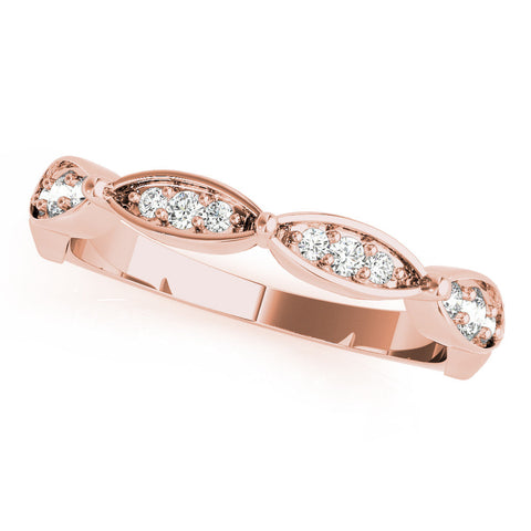 Rose gold Marquise Diamond Pavé Eternity Band with Bezel Setting