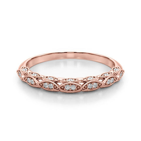 Rose gold Marquise Diamond Pave Eternity Band with Bezel Setting