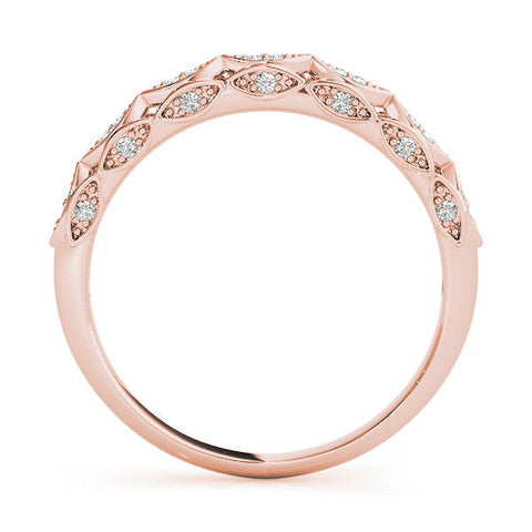 Rose gold Marquise Diamond Pave Eternity Band with Bezel Setting