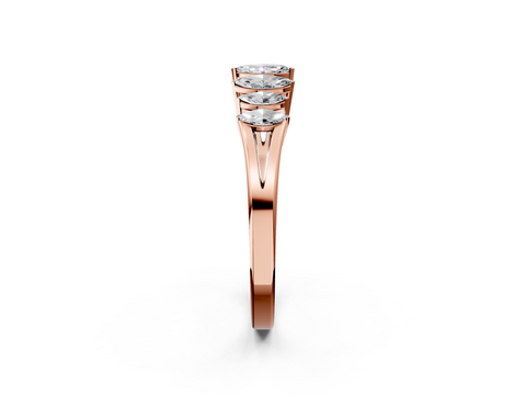Rose gold Marquise Diamond Prong-Set Half-Eternity Band