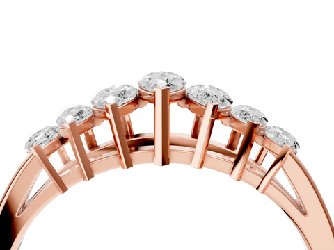 Rose gold Marquise Diamond Prong-Set Half-Eternity Band