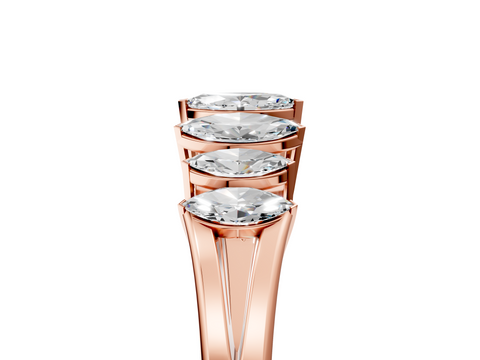 Rose gold Marquise Diamond Prong-Set Half-Eternity Band