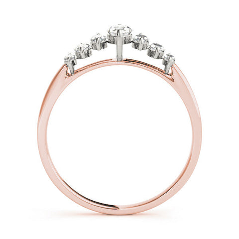 Rose gold Marquise Diamond Prong Set White Gold Band