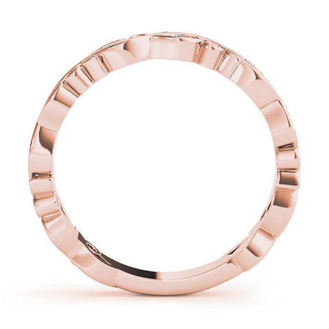 Rose gold Marquise Diamond Vine Eternity Band with Bezel Setting