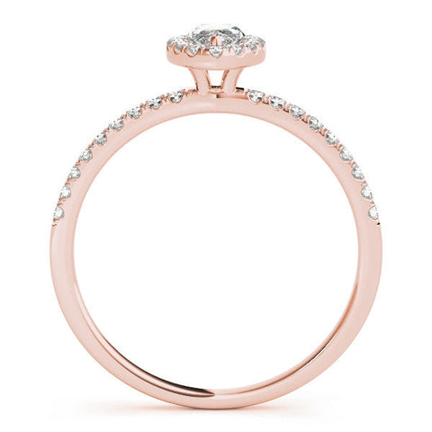 Rose gold Marquise Halo Diamond Pave Band with Prong Setting
