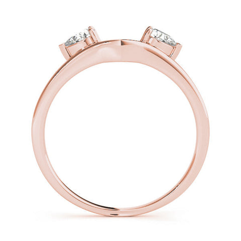 Rose gold Open Band Pear Cut Prong Set Diamond Ring