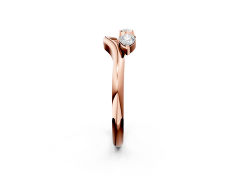 Rose gold Open Band Pear Cut Prong Set Diamond Ring