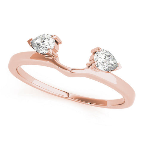 Rose gold Open Band Pear Cut Prong Set Diamond Ring