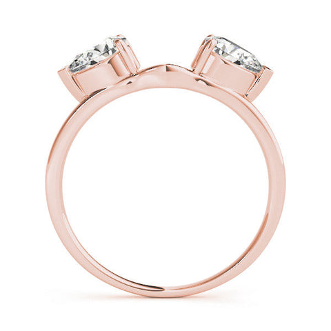 Rose gold Open Pear-Cut Diamond Bypass Ring with Prong Setting