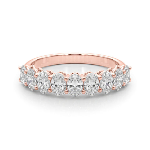 Rose gold Oval Diamond Prong-Set Eternity Band