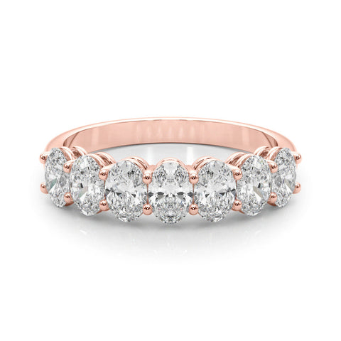 Rose gold Oval Diamond Shared Prong Eternity Band