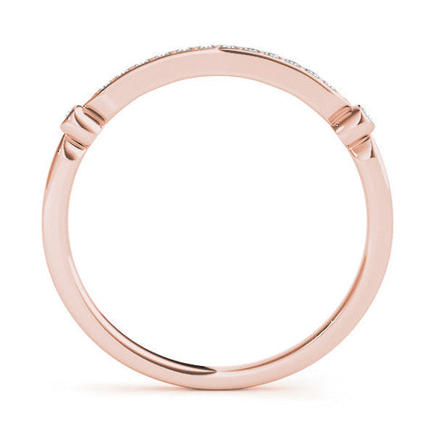 Rose gold Pavé Round Diamond Bar Station Ring with Channel Setting
