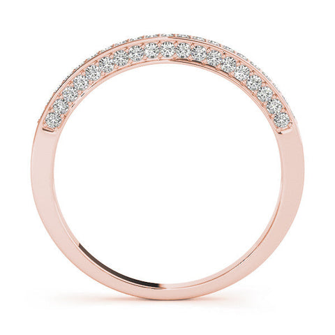 Rose gold Pavé Round Diamond Channel Set Eternity Band