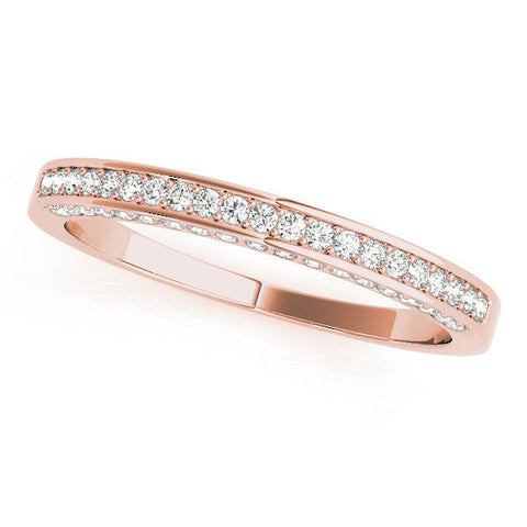 Rose gold Pavé Round Diamond Channel Set Eternity Band