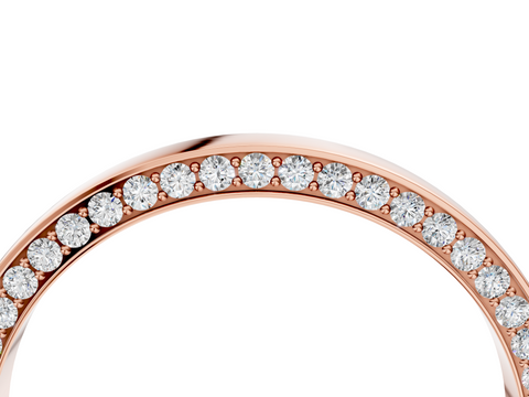 Rose gold Pavé Round Diamond Channel-Set Platinum Band