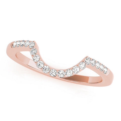 Rose gold Pavé Round Diamond Contour Band with Prong Setting